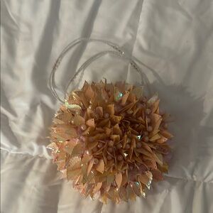 Cache Cream and Pink Mini Bag with Textured Design